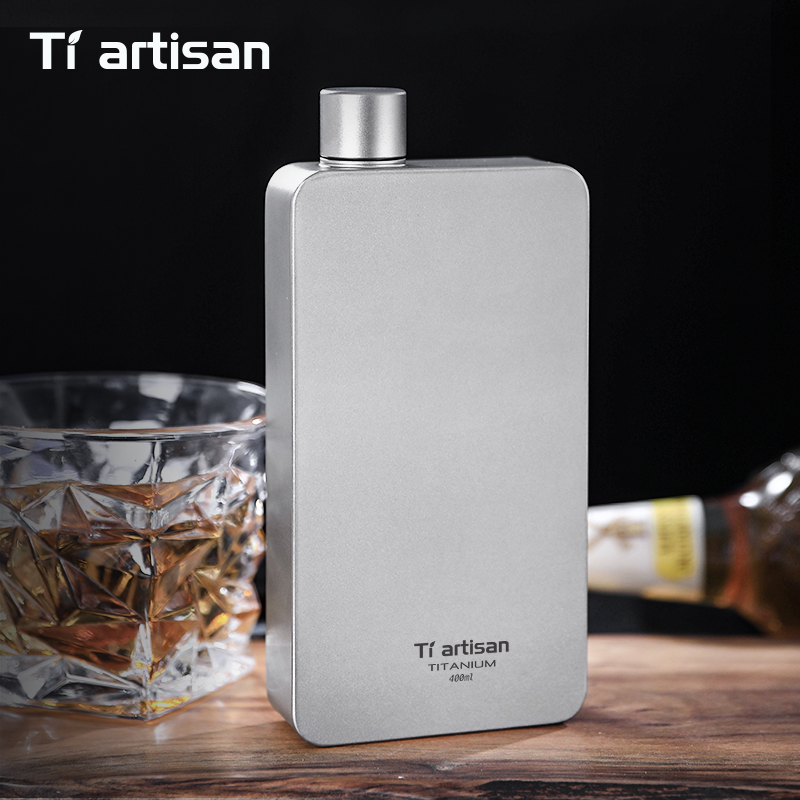 Camping Cooking Accessories - Tiartisan-frasco de titanio de 400ML, bote