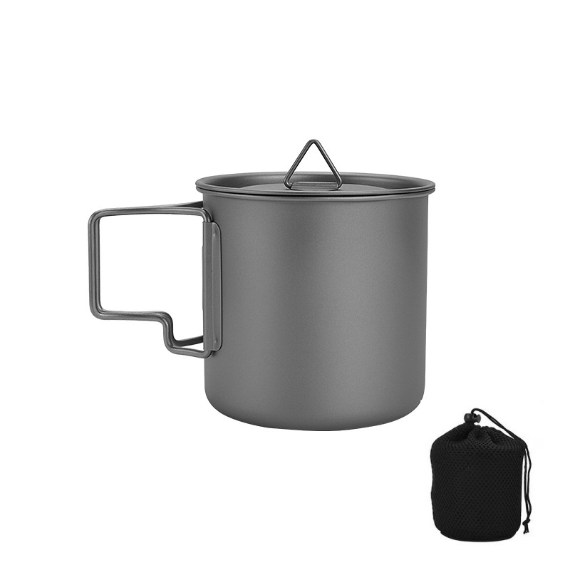 Camping Cooking Pot Set - Taza de camping de titanio con