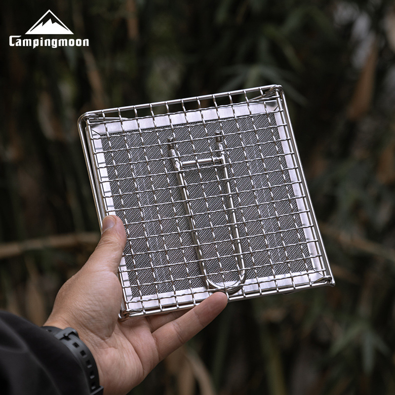 Cooking On Camping Stove - CAMPINGMOON Rejilla Plegable de Acero Inoxidable