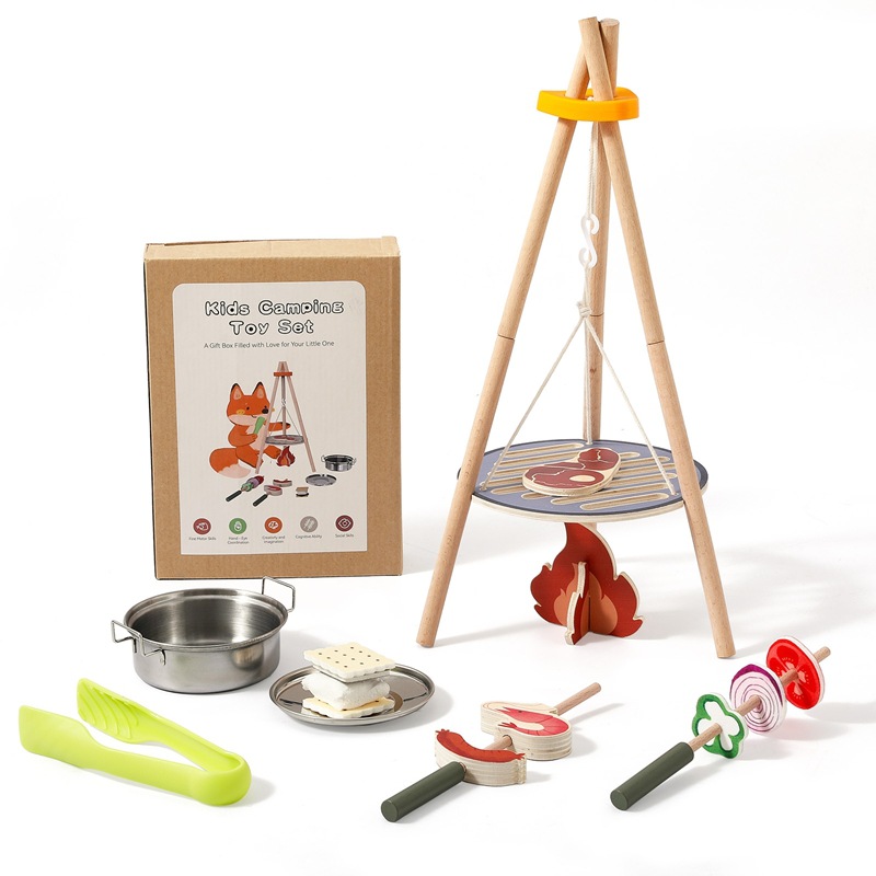 Camping Cooking Kids - Juego de Juguetes de Madera para