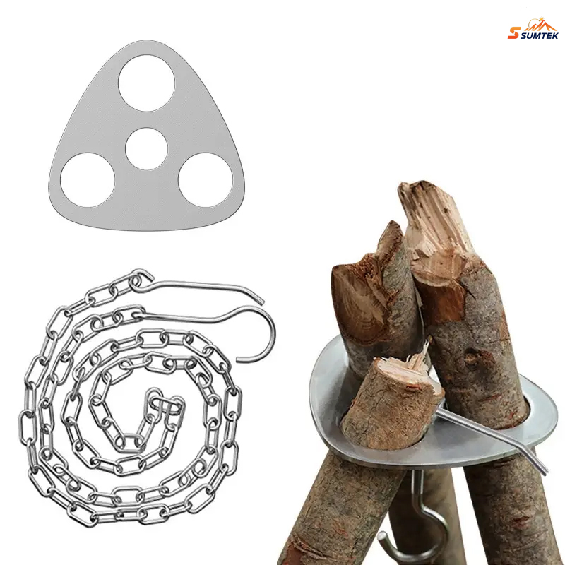 Camping Cooking Multi Tool - Trípode portátil de acero inoxidable para
