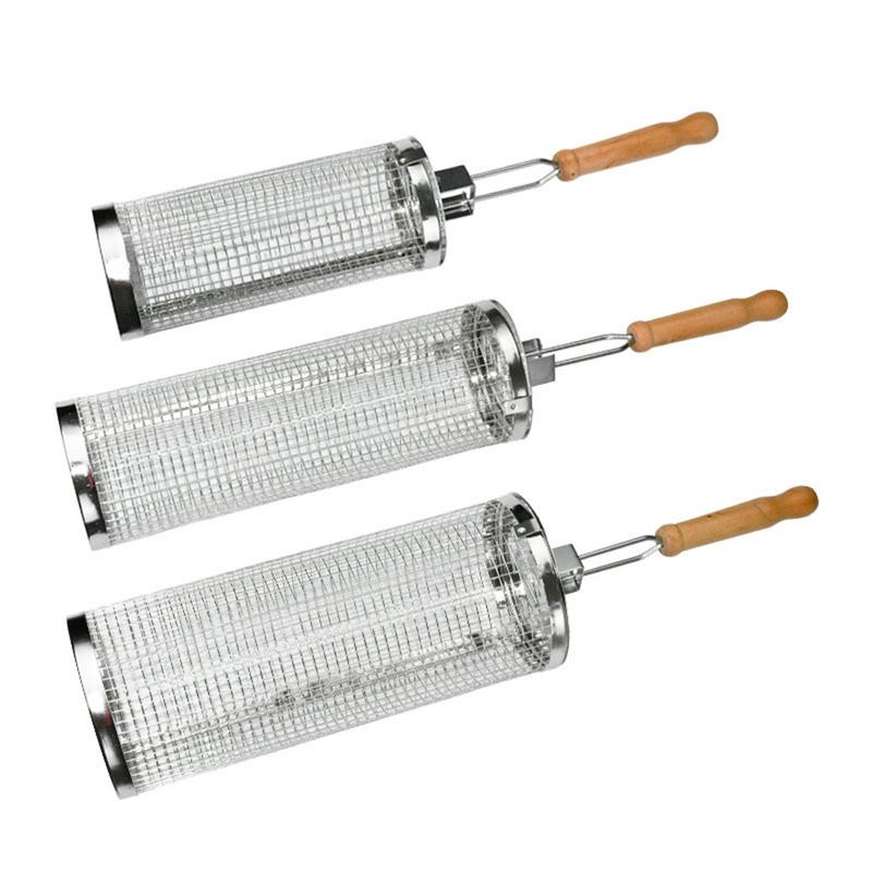 Camping Cooking Cylinder - Jaula giratoria de acero inoxidable para