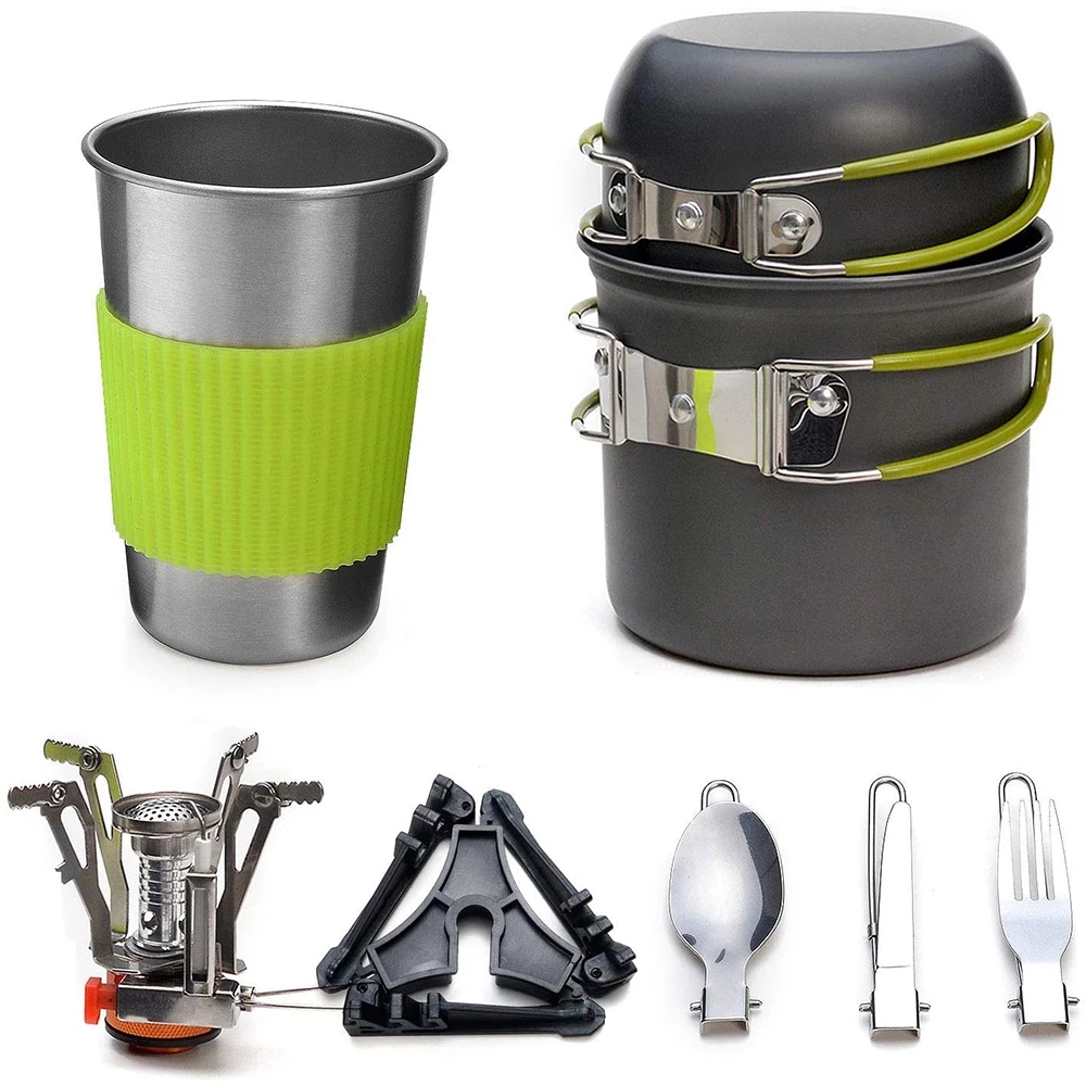 Camping Cooking Pot Set - Kit de utensilios de cocina para