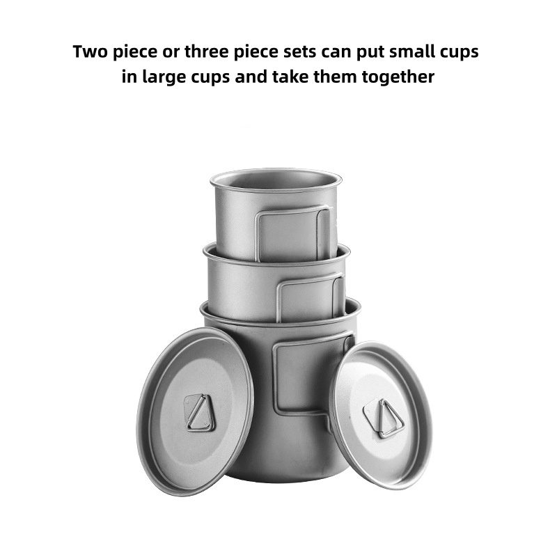 Taza de camping de titanio con - Camping Cooking Pot Set reseña y precio