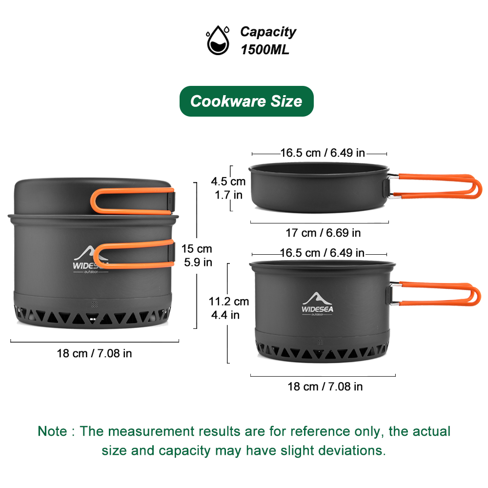 Vajilla para acampar, juego de - Camping Cooking Pot Set reseña y precio