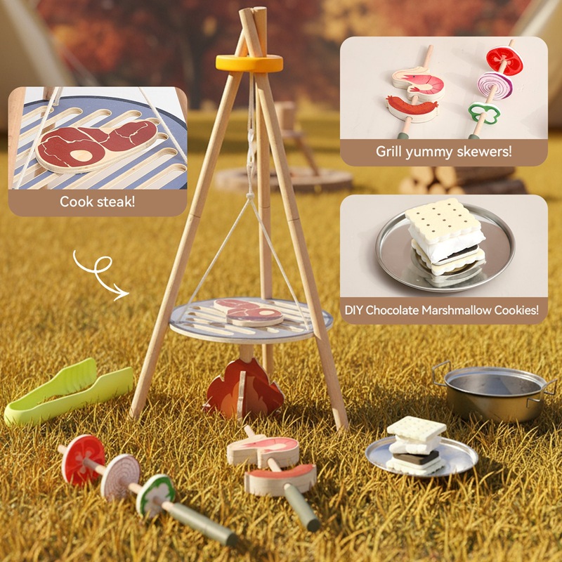 Juego de Juguetes de Madera pa - Camping Cooking Kids reseña y precio