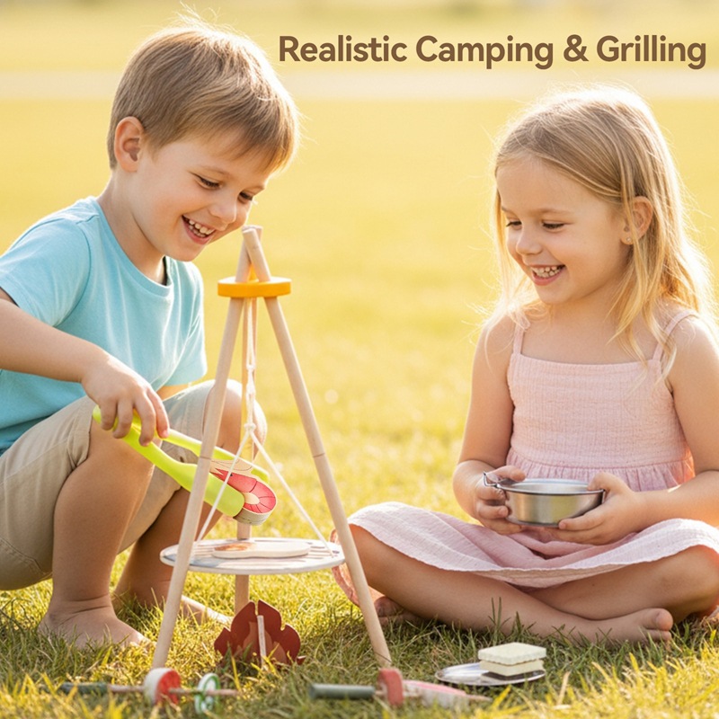 Juego de Juguetes de Madera pa - Camping Cooking Kids reseña y precio