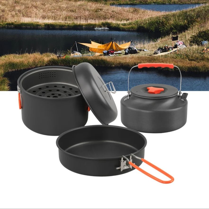 Juego de utensilios de cocina  - Camping Cooking Pot Set reseña y precio