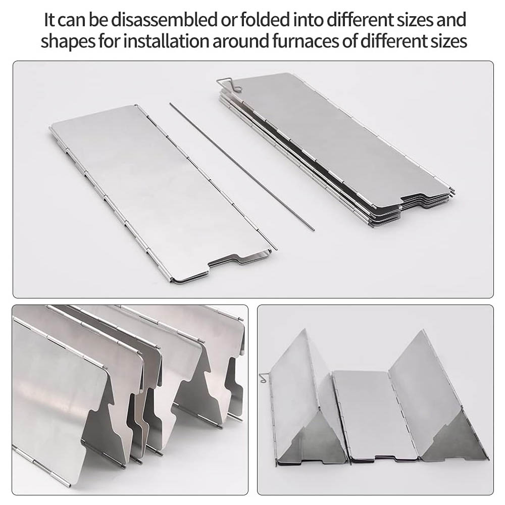 Parabrisas de aluminio de 8 pl - Camping Cooking Windscreen reseña y precio