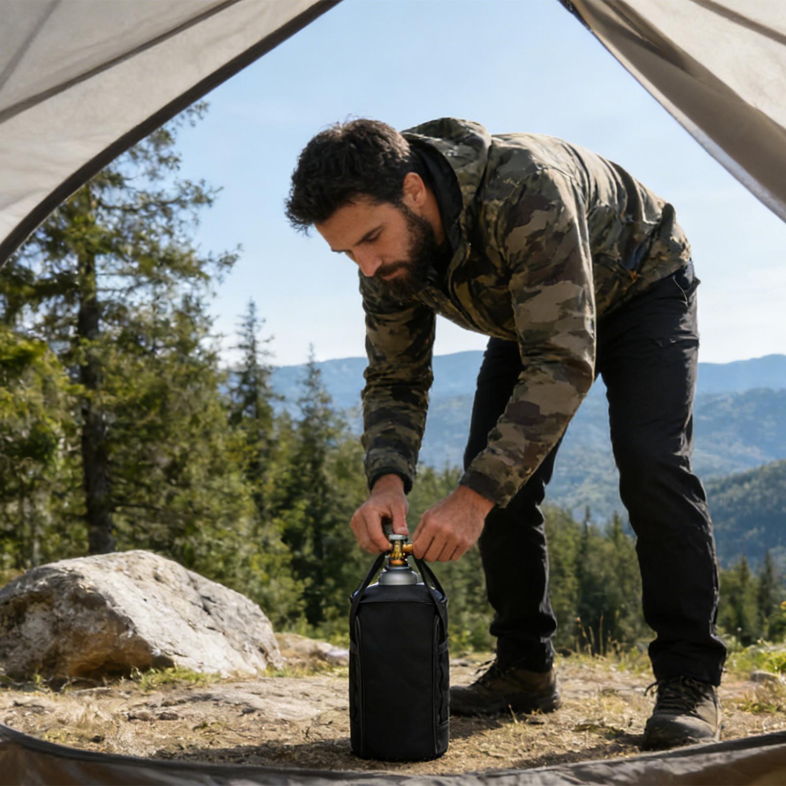 Bolsa de mano para acampar, es - Camping Cooking Cylinder reseña y precio
