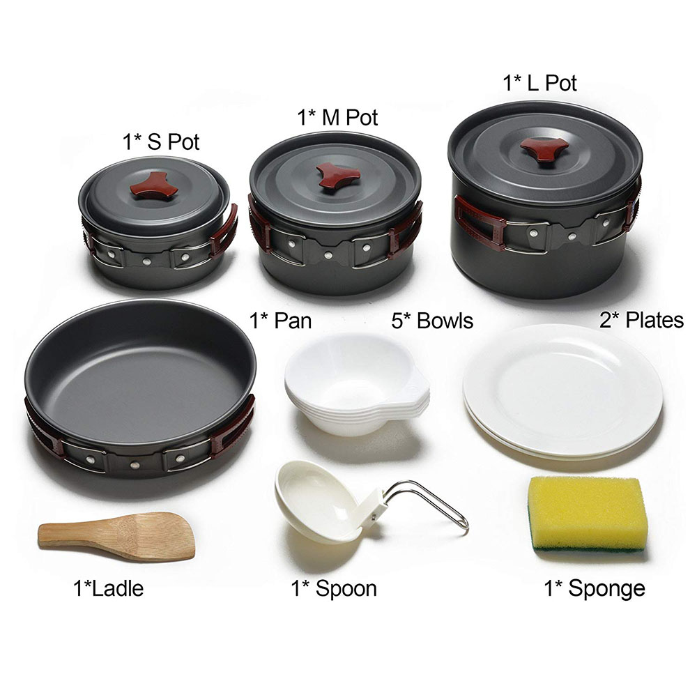 Kit de utensilios de cocina pa - Camping Cooking Pot Set reseña y precio