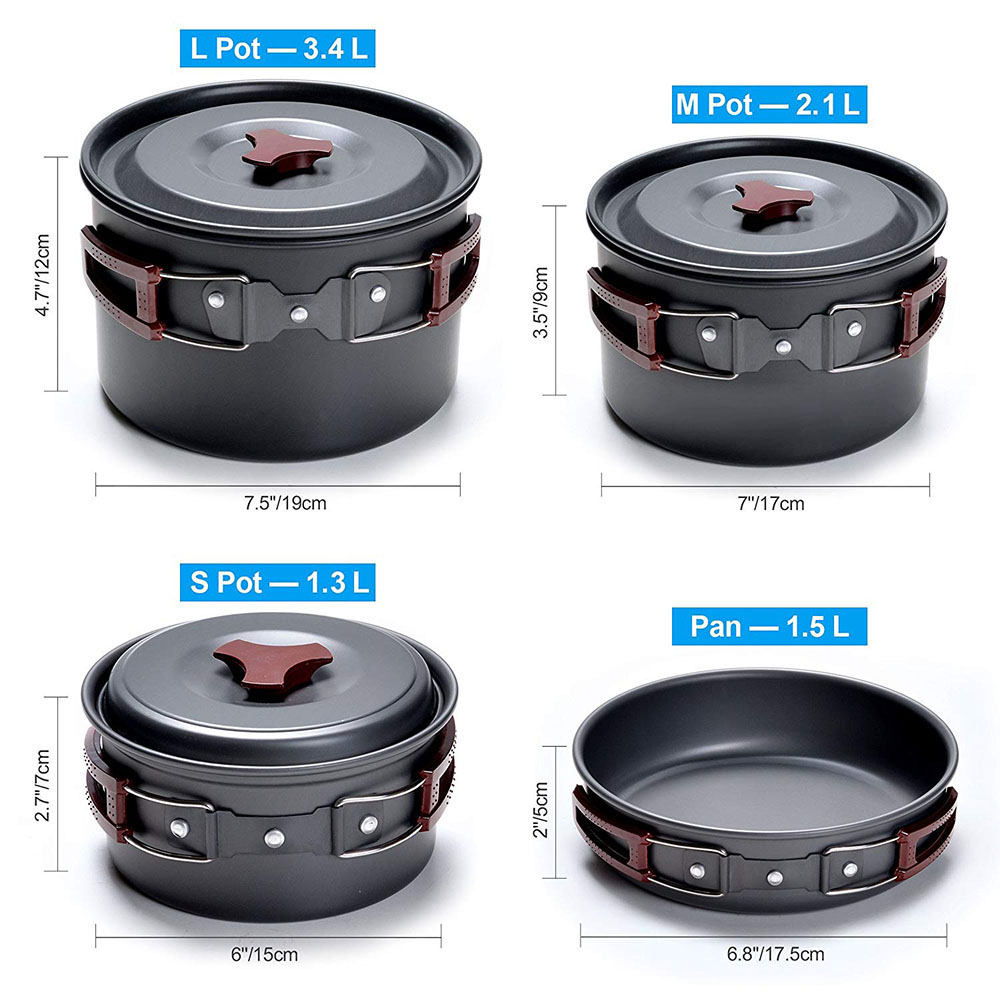 Kit de utensilios de cocina pa - Camping Cooking Pot Set reseña y precio
