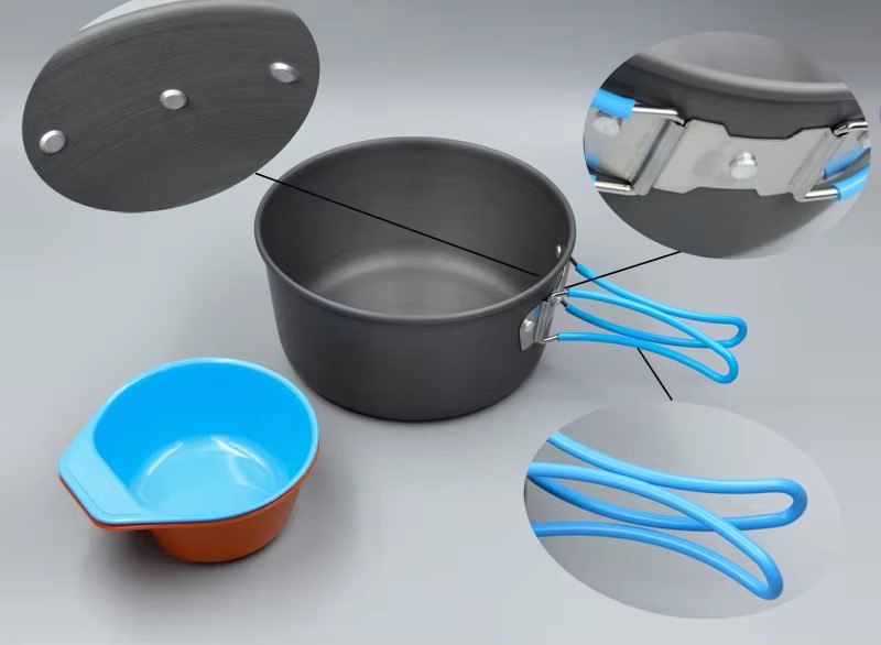 Utensilios de cocina para acam - Camping Cooking Pot Set reseña y precio