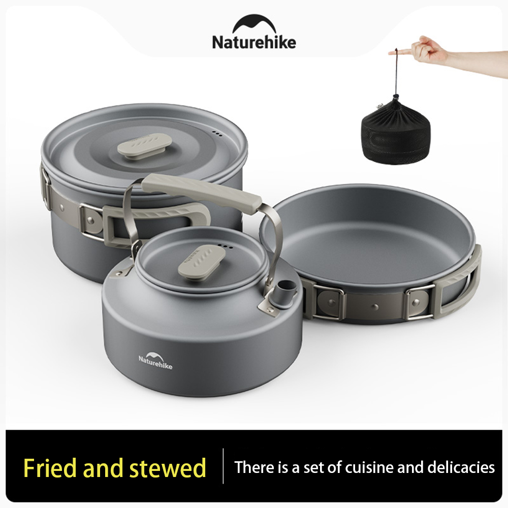 Naturehike-Juego de ollas al a - Camping Cooking Pot Set reseña y precio